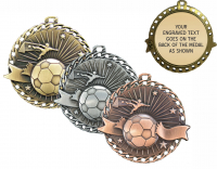 2" Soccer "Banner Ribbon Burst" Medallion