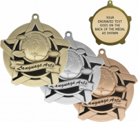 2-1/4" Language Arts Super Star Medallion