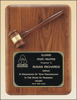 American Walnut Gavel Plaque