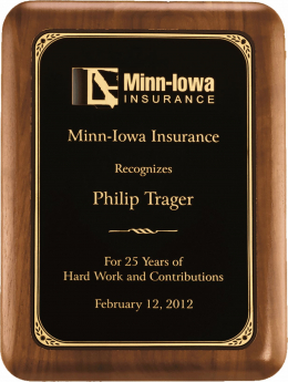 Black Brass American Walnut Plaque - P1611-5