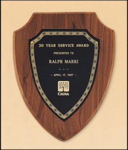 American Walnut Shield Plaque - P34-6