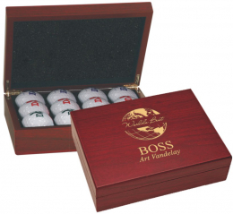 Rosewood Finish Golf Ball Box