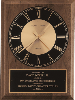 9" x 12" American Walnut Vertical Wall Clock