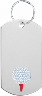 Golf Dog Tag with Key Ring