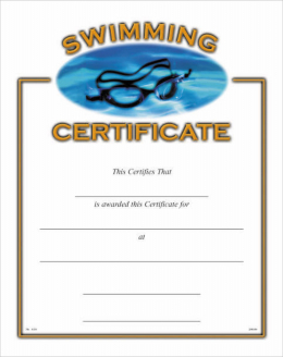 Swimming Certificate