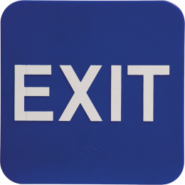 Exit ADA Blue Plastic Sign