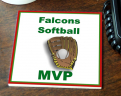 Softball Sublimatable Ceramic Tile/Coaster - TILE-44-SB1