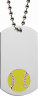 Softball Dog Tag with Chain - DT39131