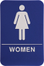 Women's Restroom ADA Blue Plastic Sign - ADA206