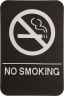 No Smoking ADA Black Plastic Sign - ADA107